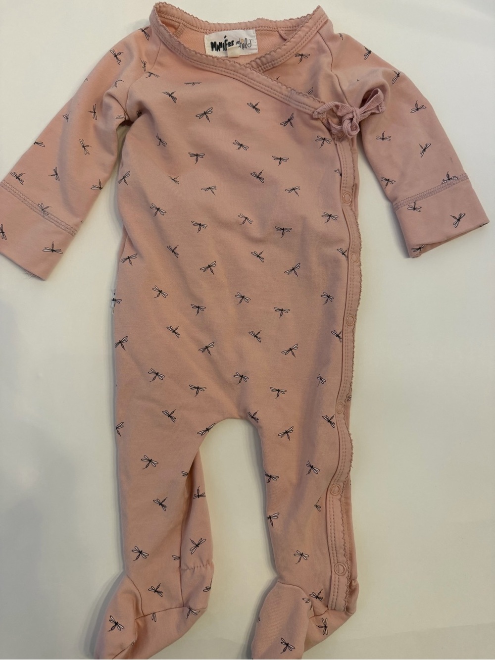 Maniere Child Pink Dragonfly Footed One-Piece size 6 months